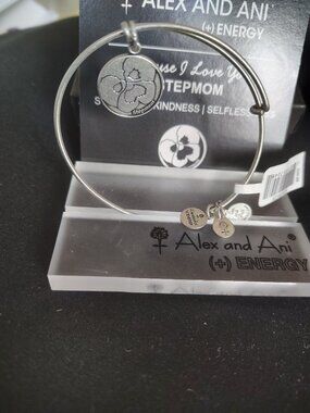 NWT Alex and Ani Stepmom Silver Bangle   #845